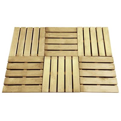 vidaXL Ladrilhos de pavimento 6 pcs 50x50 cm madeira verde