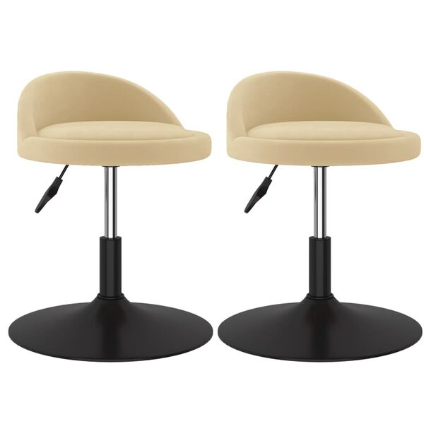 vidaXL Cadeiras de jantar girat&oacute;rias 2 pcs veludo cor creme