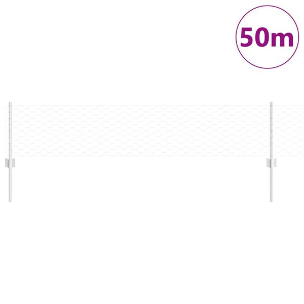 vidaXL Cerca com Poste Prateado 0,4 x 50 m A&ccedil;o