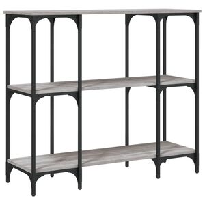 vidaXL Mesa consola 102x35x90 cm derivados de madeira cinzento sonoma
