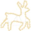 vidaXL Figuras de rena de Natal + 72 LEDs 57x55x4,5 cm branco quente