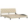 vidaXL Estrutura de cama sem colch&atilde;o 180x200 cm tecido cor creme