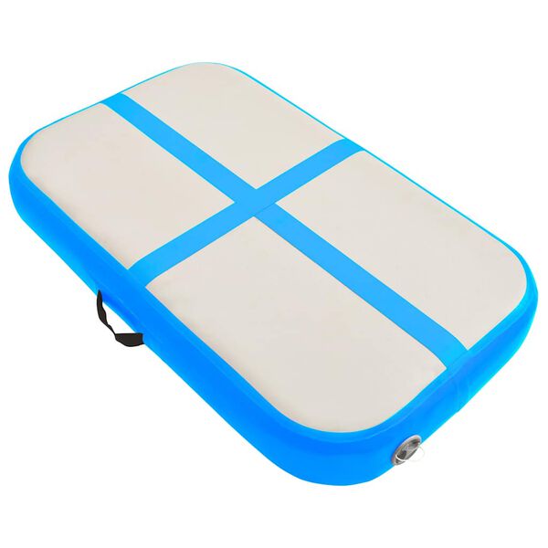 vidaXL Colch&atilde;o de gin&aacute;stica insufl&aacute;vel c/ bomba 60x100x20 cm PVC azul
