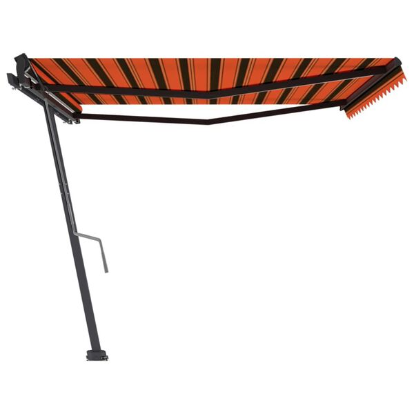 vidaXL Toldo retr&aacute;til manual independente 450x350cm laranja e castanho
