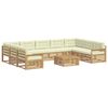 vidaXL Conjunto de Sof&aacute;s para Exterior 10 unid. Branco e Creme
