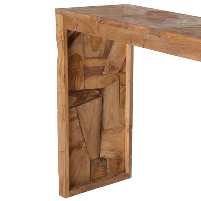 vidaXL Mesa consola em madeira teca recuperada 120x35x76 cm