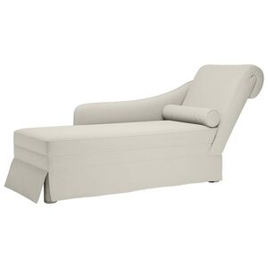 vidaXL Chaise lounge c/ reforço/apoio de braços direito veludo creme