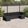 vidaXL 7 pcs conjunto de sof&aacute;s p/ jardim c/ almofad&otilde;es vime PE preto