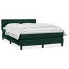 vidaXL Cama box spring com colch&atilde;o 160x210 cm veludo verde escuro