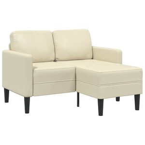 vidaXL Sofá 2 lugares com Chaise em L 125 cm couro artificial creme