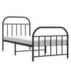 vidaXL Estrutura de cama com cabeceira e pés 90x190 cm metal preto