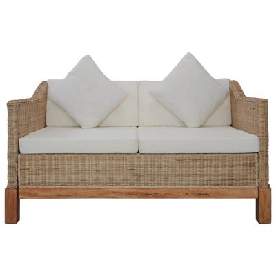 vidaXL 2 pcs conjunto de sofás com almofadões vime natural