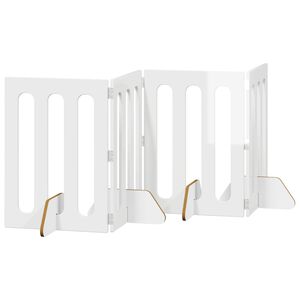 vidaXL Cerca dobr&aacute;vel para pets 4 pcs Branco Alto Brilho
