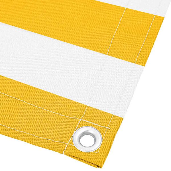 vidaXL Tela de varanda 75x700 cm amarelo e branco riscas