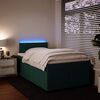vidaXL Cama boxspring com colch&atilde;o 120x190 cm veludo verde-escuro