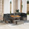 vidaXL Conjunto de Sof&aacute; de Jardim 9 pcs Cinzeto Rattan Sint&eacute;tico