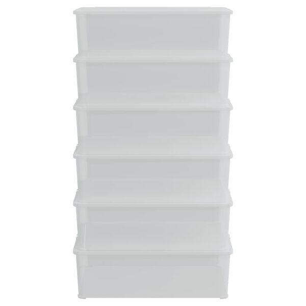 vidaXL Caixas de arruma&ccedil;&atilde;o empilh&aacute;veis 6 pcs 25 L pl&aacute;stico