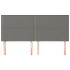 vidaXL Cabeceira Cinza Escuro 180x5x118/128 cm Tecido