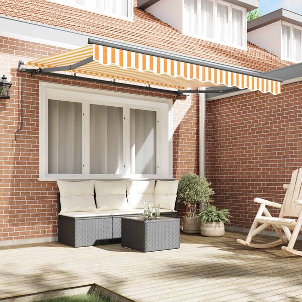 vidaXL Toldo Retr&aacute;til Manual Amarelo 250 x 200 cm tecido