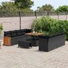 vidaXL Conjunto de Sof&aacute; de Jardim com almofada 11 pcs Preto