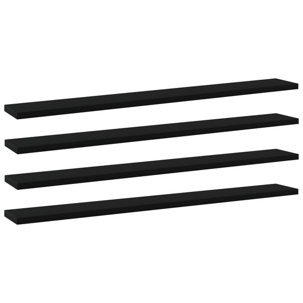 vidaXL Prateleiras para estante 4 pcs 80x10x1,5cm contraplacado preto