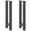vidaXL P&eacute;s de mesa de console antracite 2 pe&ccedil;as 28x(72-73) cm a&ccedil;o