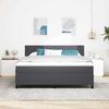 vidaXL Cama Box Spring LED Cinza Escuro e Branco 180 x 200 cm