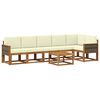 vidaXL Conjunto de Sof&aacute;s para Exterior 7 pcs Natural e Creme Poli&eacute;ster