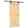 vidaXL Porta Deslizante 95 x 210 cm Natural e Preto
