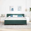 vidaXL Cama Box com colch&atilde;o Verde-escuro 180 x 200 cm Veludo