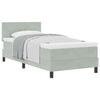 vidaXL Cama Box com colch&atilde;o Cinzento-claro 90 x 200 cm Veludo