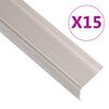 vidaXL Perfil p/ escada em forma de L 15 pcs alum&iacute;nio 100 cm champanhe