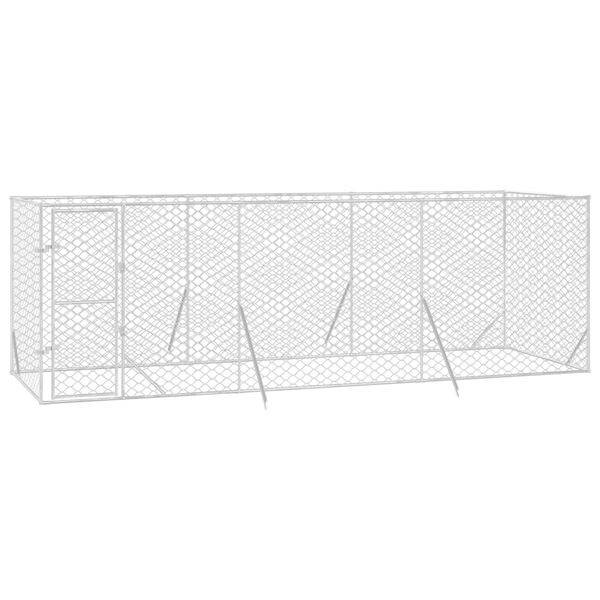 vidaXL Canil de exterior 6x2x2 m a&ccedil;o galvanizado prateado