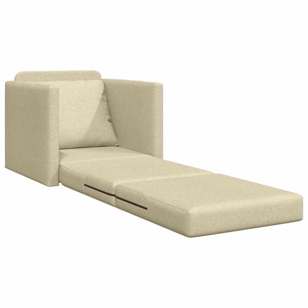 vidaXL Sof&aacute;-cama sem p&eacute;s 112x174x55 cm tecido cor creme