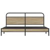 vidaXL Estrutura de cama sem colch&atilde;o 193x203cm metal carvalho fumado