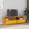 vidaXL M&oacute;veis de TV 2 pcs 67x39x44 cm a&ccedil;o amarelo mostarda