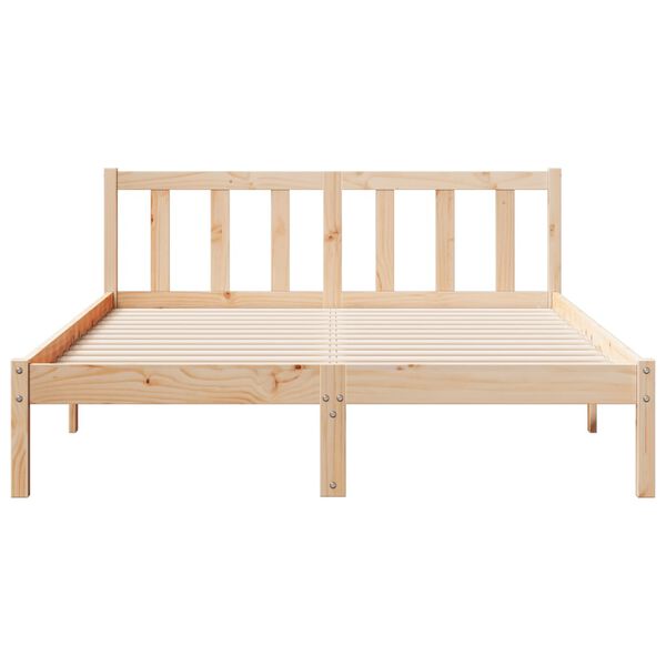 vidaXL Cama extra longa sem colch&atilde;o 140x210 cm madeira de pinho maci&ccedil;a