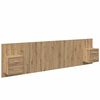 vidaXL Cabeceira com Arm&aacute;rio 3 pcs Carvalho Artesanal