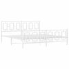 vidaXL Estrutura de cama com cabeceira e p&eacute;s 183x213 cm metal branco