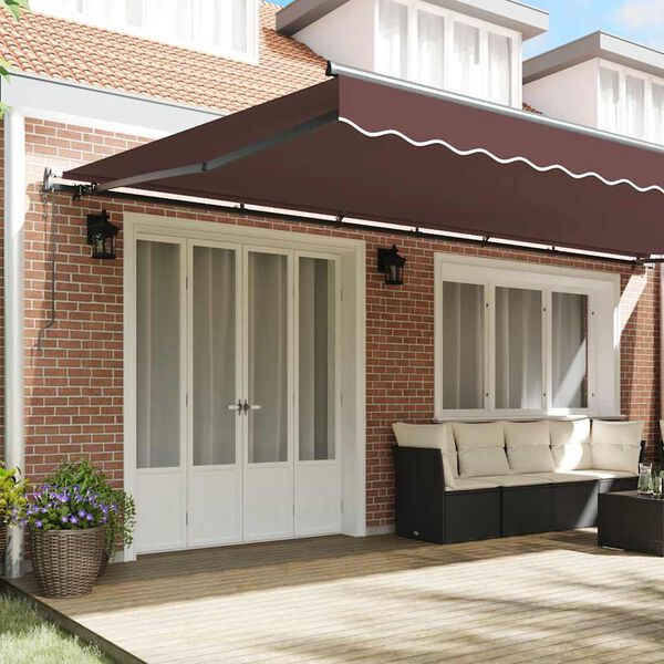 vidaXL Toldo retrátil automático 600x300 cm castanho