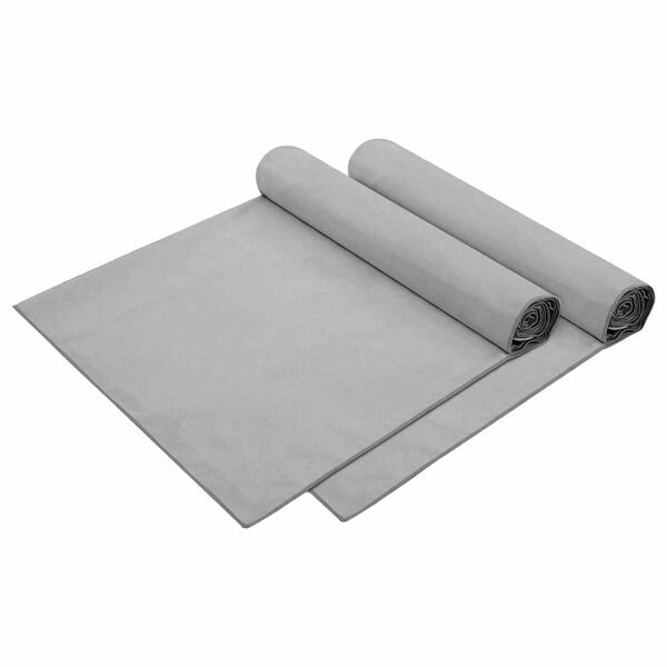 vidaXL Toalhas para Espregui&ccedil;adeira 2 pcs Cinzento escuro 210 x 75 cm