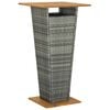vidaXL Mesa de bar 60x60x110 cm vime PE e ac&aacute;cia maci&ccedil;a cinzento