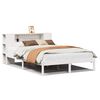 vidaXL Cama com estante sem colch&atilde;o 120x190 cm pinho maci&ccedil;o branco