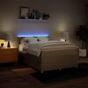 vidaXL Cama com molas/colch&atilde;o 140x190 cm tecido cor creme