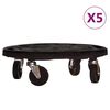 vidaXL Carrinho de plantas com rodas 5 pcs di&acirc;metro 40 cm 275 kg preto