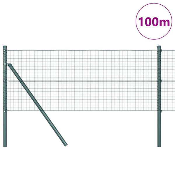vidaXL Poste de Cerca Verde 100 x 0,5 m (malha de 25 x 25 mm)