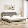 vidaXL Cama com colch&atilde;o Hvar 200x200 cm tecido cinzento-acastanhado
