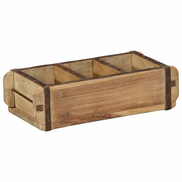 vidaXL Tabuleiro Castanho 30 x 14 x 9 cm Madeira Refor&ccedil;ada S&oacute;lida