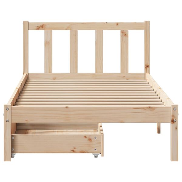 vidaXL Cama sem colch&atilde;o 90x190 cm madeira de pinho maci&ccedil;a