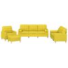 vidaXL 4 pcs conjunto de sof&aacute;s com almofadas tecido amarelo-claro